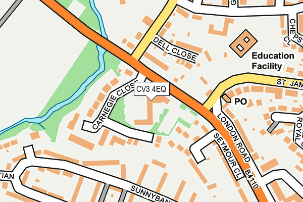 CV3 4EQ map - OS OpenMap – Local (Ordnance Survey)