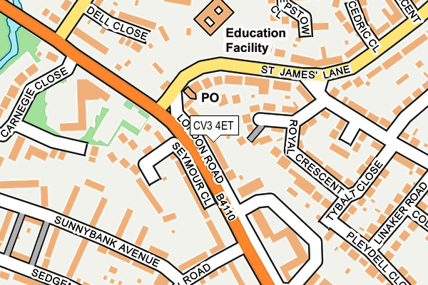 CV3 4ET map - OS OpenMap – Local (Ordnance Survey)