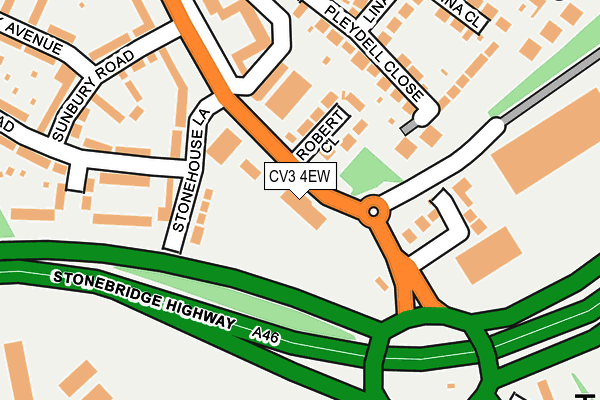 CV3 4EW map - OS OpenMap – Local (Ordnance Survey)