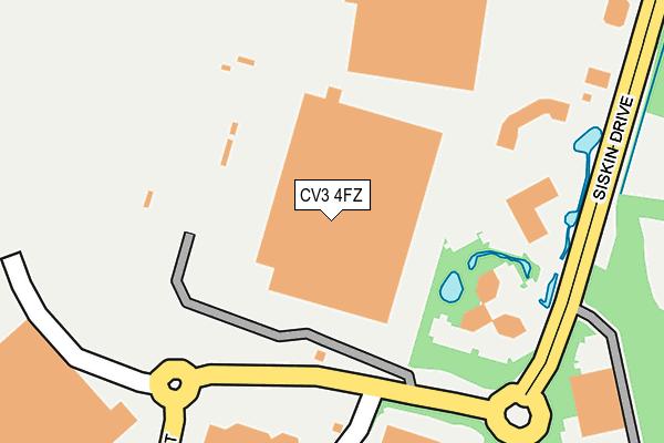 CV3 4FZ map - OS OpenMap – Local (Ordnance Survey)