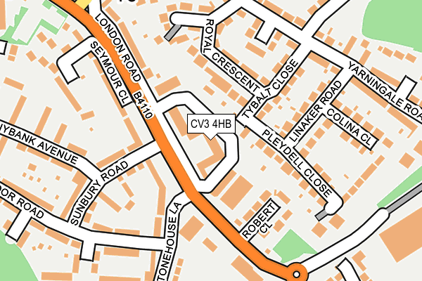 CV3 4HB map - OS OpenMap – Local (Ordnance Survey)