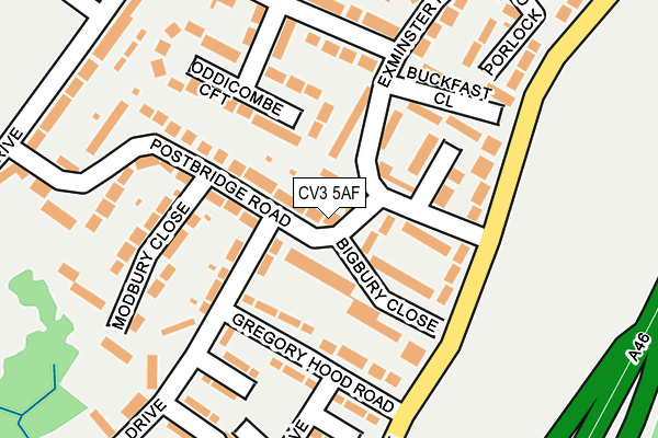 CV3 5AF map - OS OpenMap – Local (Ordnance Survey)