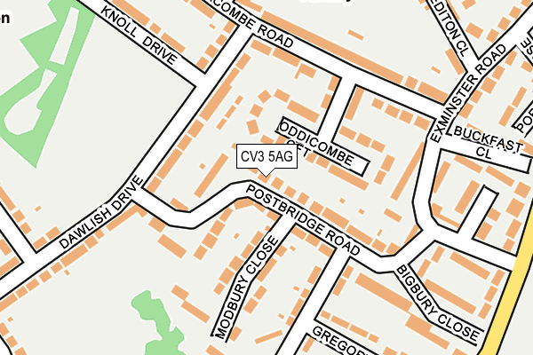 CV3 5AG map - OS OpenMap – Local (Ordnance Survey)