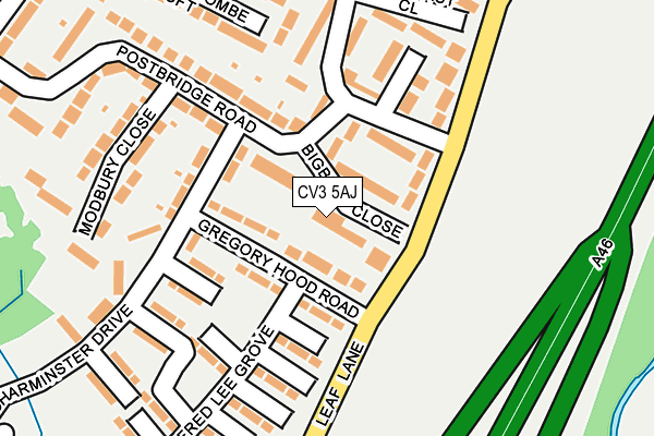 CV3 5AJ map - OS OpenMap – Local (Ordnance Survey)