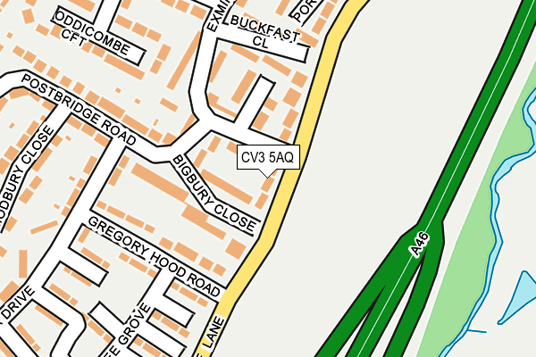 CV3 5AQ map - OS OpenMap – Local (Ordnance Survey)