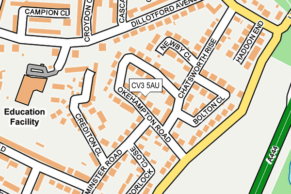 CV3 5AU map - OS OpenMap – Local (Ordnance Survey)