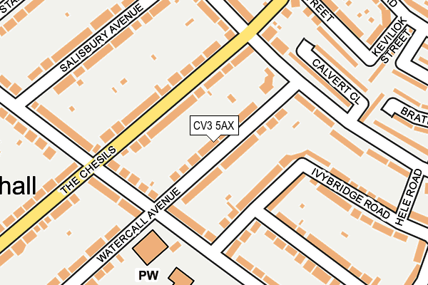 CV3 5AX map - OS OpenMap – Local (Ordnance Survey)