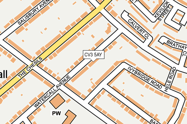 CV3 5AY map - OS OpenMap – Local (Ordnance Survey)