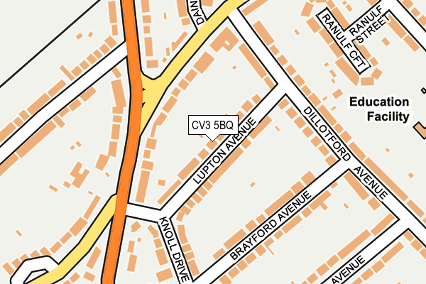 CV3 5BQ map - OS OpenMap – Local (Ordnance Survey)