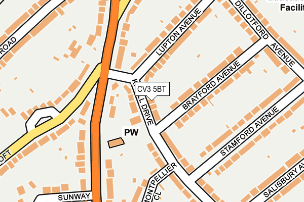 CV3 5BT map - OS OpenMap – Local (Ordnance Survey)