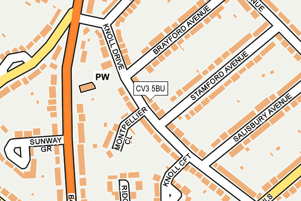 CV3 5BU map - OS OpenMap – Local (Ordnance Survey)