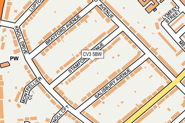 CV3 5BW map - OS OpenMap – Local (Ordnance Survey)