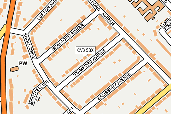 CV3 5BX map - OS OpenMap – Local (Ordnance Survey)
