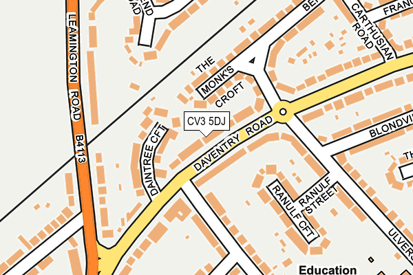 CV3 5DJ map - OS OpenMap – Local (Ordnance Survey)
