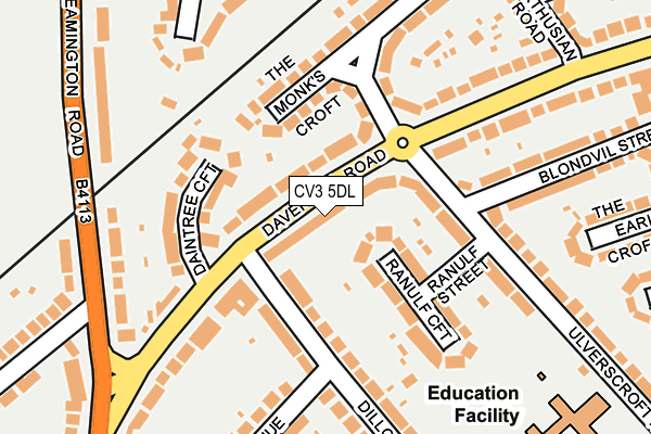 CV3 5DL map - OS OpenMap – Local (Ordnance Survey)