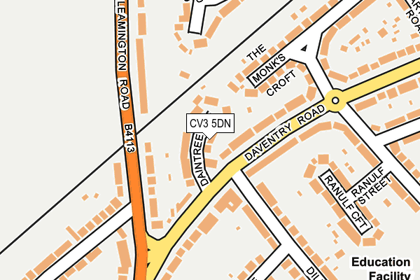 CV3 5DN map - OS OpenMap – Local (Ordnance Survey)