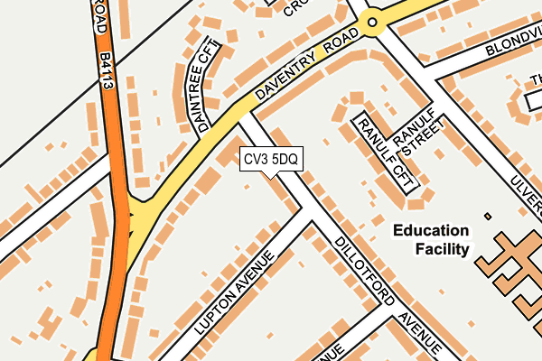 CV3 5DQ map - OS OpenMap – Local (Ordnance Survey)