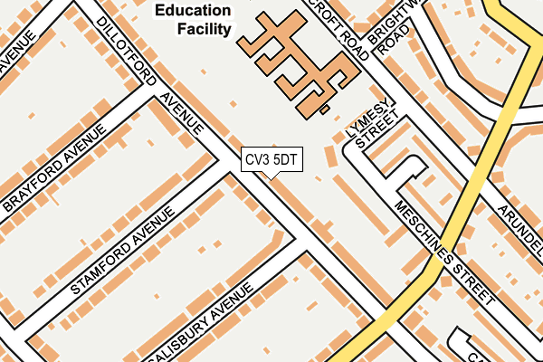 CV3 5DT map - OS OpenMap – Local (Ordnance Survey)