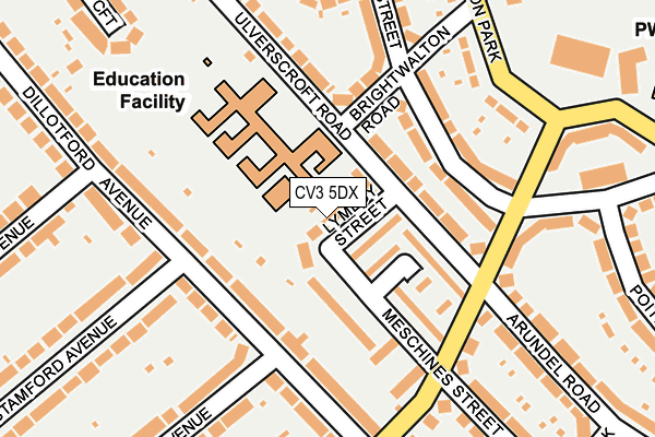 CV3 5DX map - OS OpenMap – Local (Ordnance Survey)