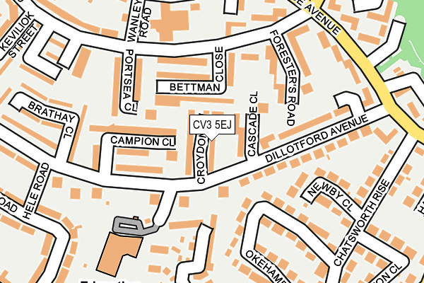 CV3 5EJ map - OS OpenMap – Local (Ordnance Survey)