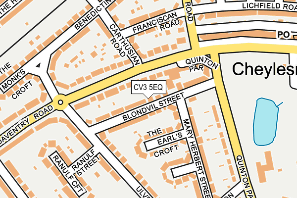 CV3 5EQ map - OS OpenMap – Local (Ordnance Survey)