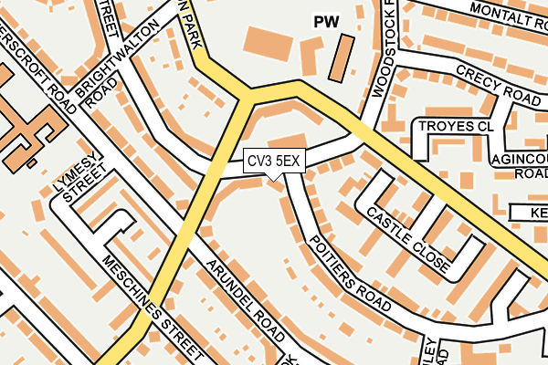 CV3 5EX map - OS OpenMap – Local (Ordnance Survey)