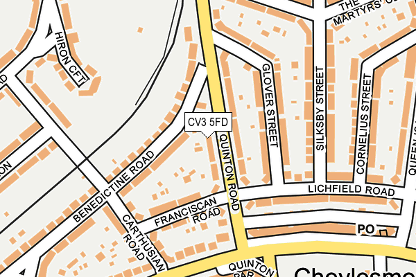 CV3 5FD map - OS OpenMap – Local (Ordnance Survey)
