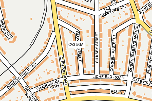 CV3 5GA map - OS OpenMap – Local (Ordnance Survey)