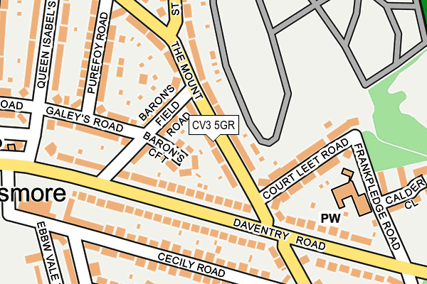 CV3 5GR map - OS OpenMap – Local (Ordnance Survey)