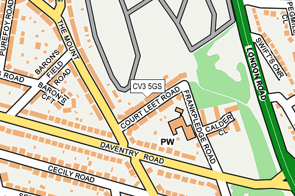 CV3 5GS map - OS OpenMap – Local (Ordnance Survey)