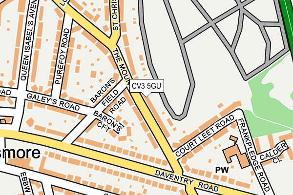 CV3 5GU map - OS OpenMap – Local (Ordnance Survey)