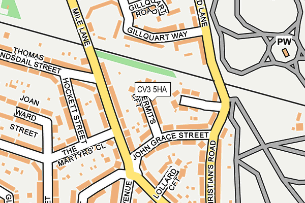 CV3 5HA map - OS OpenMap – Local (Ordnance Survey)