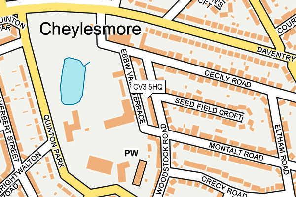 CV3 5HQ map - OS OpenMap – Local (Ordnance Survey)