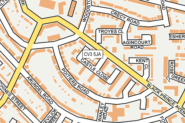 CV3 5JA map - OS OpenMap – Local (Ordnance Survey)