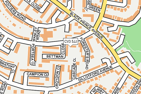 CV3 5JJ map - OS OpenMap – Local (Ordnance Survey)