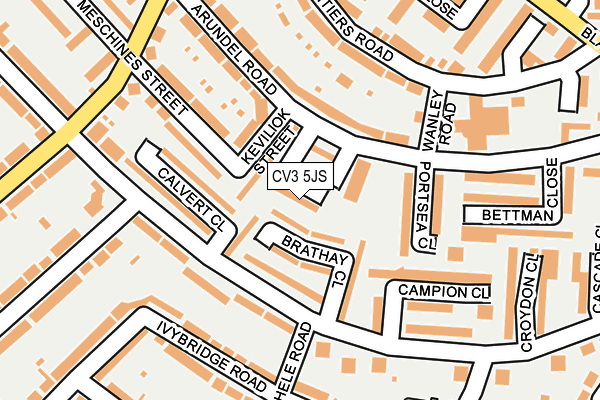 CV3 5JS map - OS OpenMap – Local (Ordnance Survey)