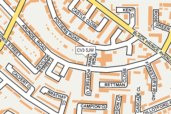 CV3 5JW map - OS OpenMap – Local (Ordnance Survey)