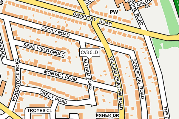 CV3 5LD map - OS OpenMap – Local (Ordnance Survey)