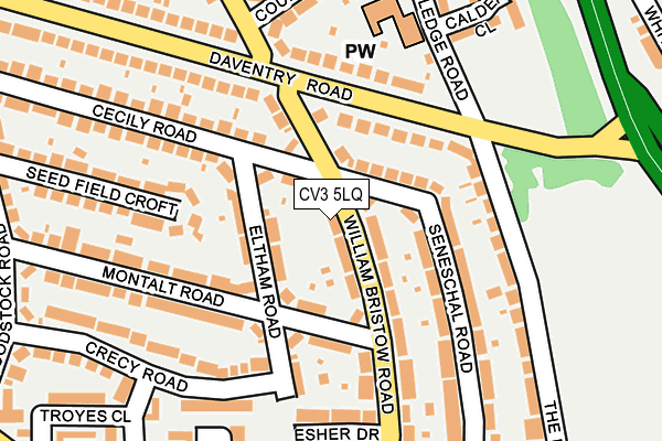 CV3 5LQ map - OS OpenMap – Local (Ordnance Survey)