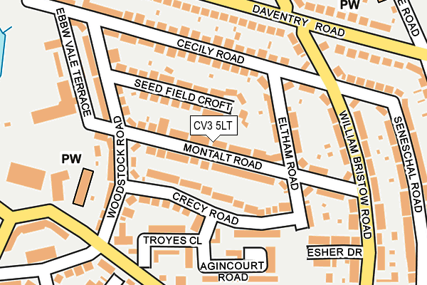 CV3 5LT map - OS OpenMap – Local (Ordnance Survey)
