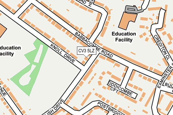 CV3 5LZ map - OS OpenMap – Local (Ordnance Survey)