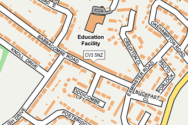 CV3 5NZ map - OS OpenMap – Local (Ordnance Survey)