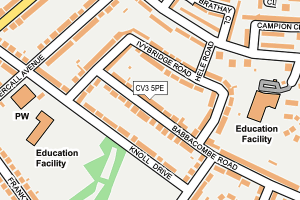 CV3 5PE map - OS OpenMap – Local (Ordnance Survey)