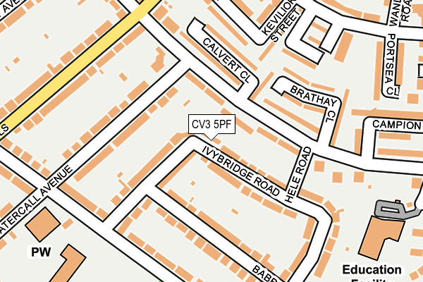 CV3 5PF map - OS OpenMap – Local (Ordnance Survey)