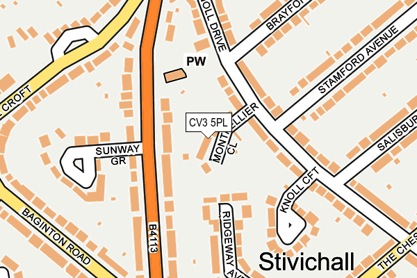 CV3 5PL map - OS OpenMap – Local (Ordnance Survey)