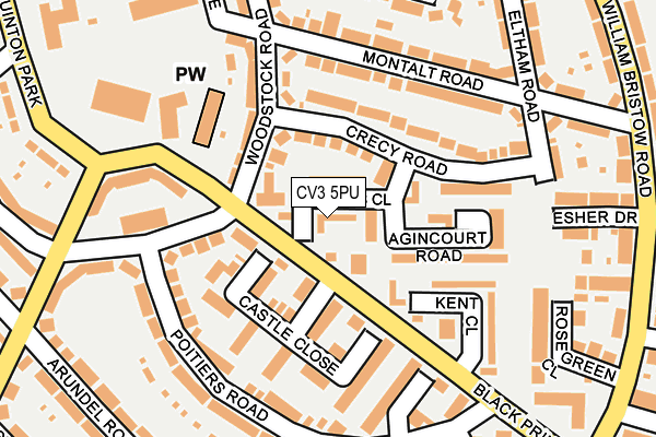 CV3 5PU map - OS OpenMap – Local (Ordnance Survey)