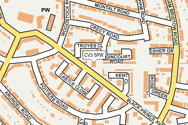 CV3 5PW map - OS OpenMap – Local (Ordnance Survey)