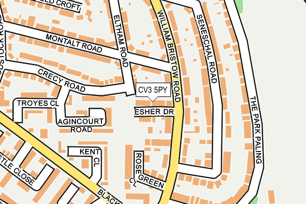 CV3 5PY map - OS OpenMap – Local (Ordnance Survey)