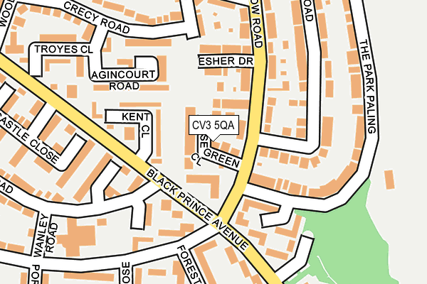 CV3 5QA map - OS OpenMap – Local (Ordnance Survey)