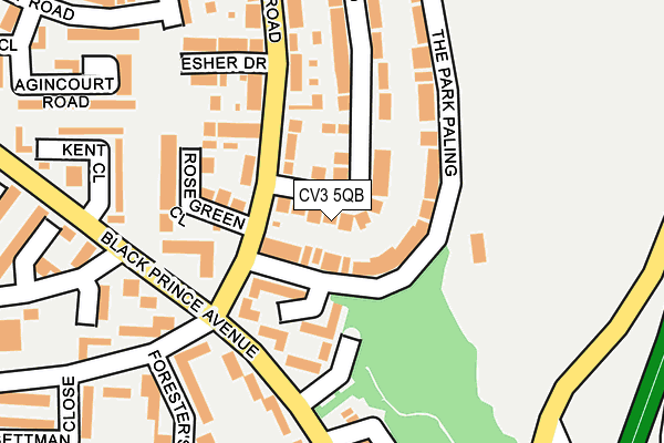 CV3 5QB map - OS OpenMap – Local (Ordnance Survey)